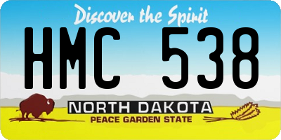 ND license plate HMC538