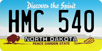 ND license plate HMC540