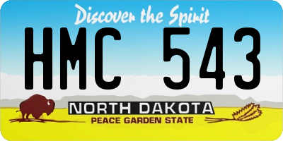 ND license plate HMC543