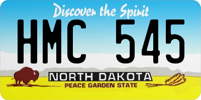 ND license plate HMC545