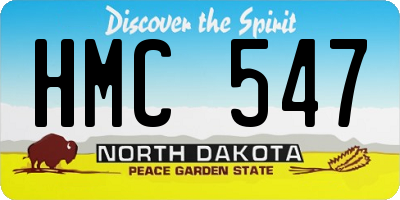 ND license plate HMC547