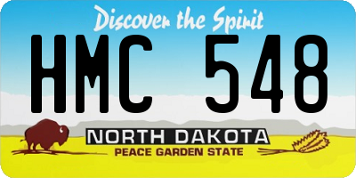 ND license plate HMC548