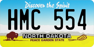 ND license plate HMC554