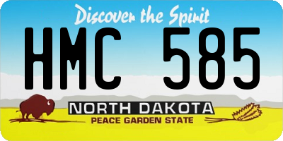 ND license plate HMC585