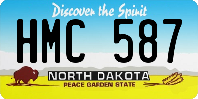ND license plate HMC587