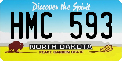 ND license plate HMC593