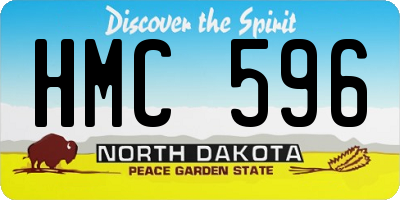 ND license plate HMC596