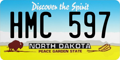 ND license plate HMC597
