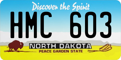 ND license plate HMC603