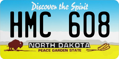 ND license plate HMC608
