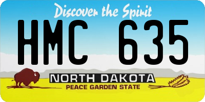 ND license plate HMC635