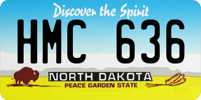 ND license plate HMC636