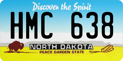 ND license plate HMC638
