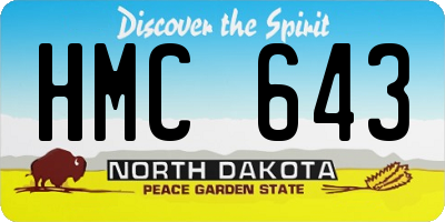 ND license plate HMC643
