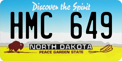 ND license plate HMC649