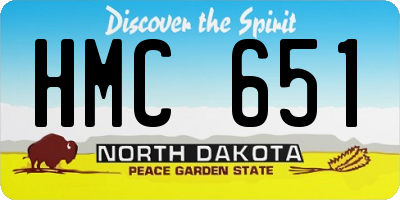 ND license plate HMC651