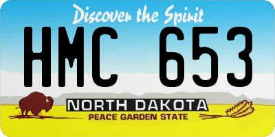 ND license plate HMC653