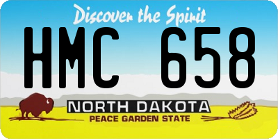 ND license plate HMC658