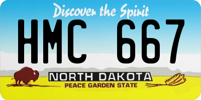 ND license plate HMC667