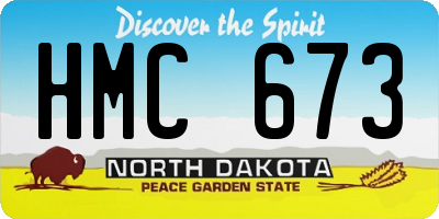 ND license plate HMC673