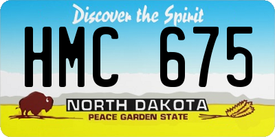 ND license plate HMC675