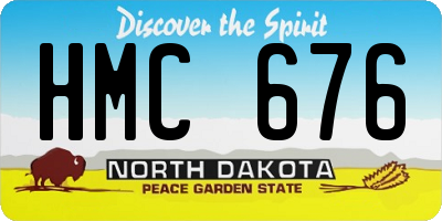 ND license plate HMC676