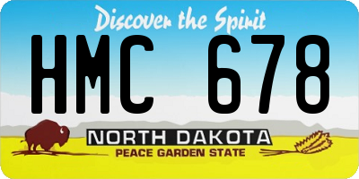 ND license plate HMC678