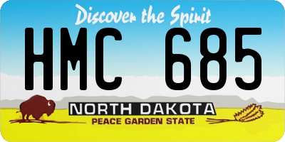 ND license plate HMC685