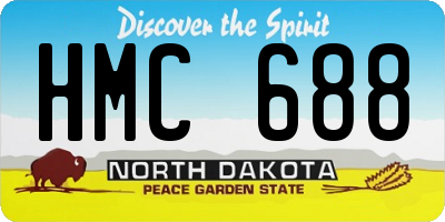 ND license plate HMC688