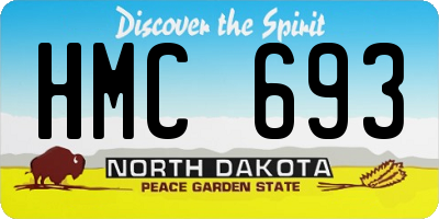 ND license plate HMC693