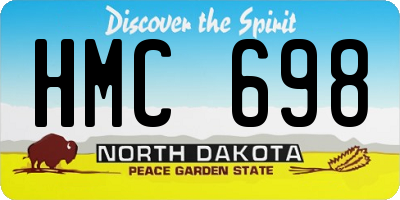 ND license plate HMC698