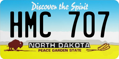 ND license plate HMC707