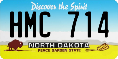 ND license plate HMC714