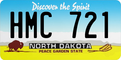 ND license plate HMC721