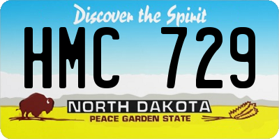 ND license plate HMC729