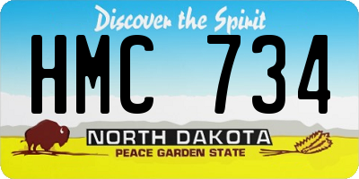 ND license plate HMC734