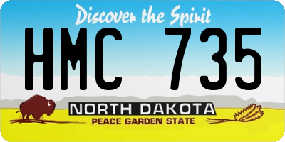 ND license plate HMC735