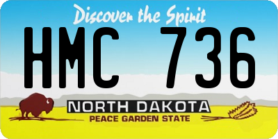 ND license plate HMC736