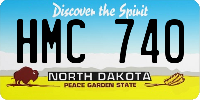 ND license plate HMC740