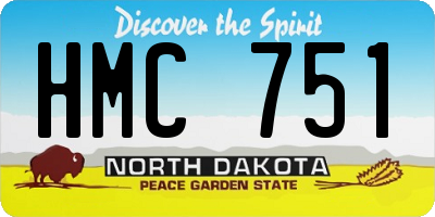 ND license plate HMC751