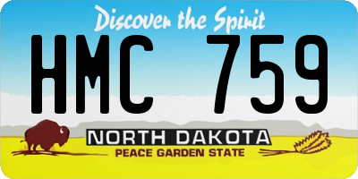 ND license plate HMC759