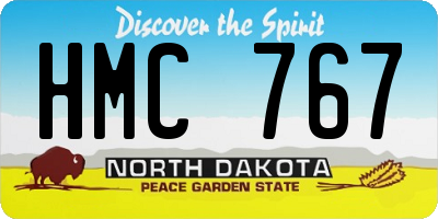 ND license plate HMC767