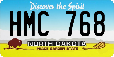 ND license plate HMC768