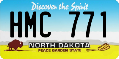 ND license plate HMC771