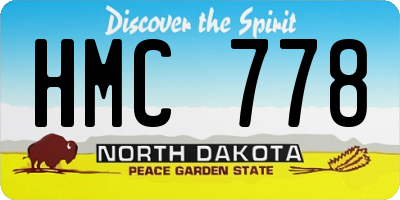 ND license plate HMC778
