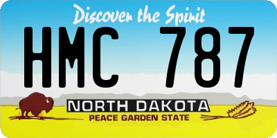 ND license plate HMC787