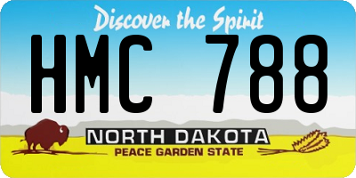 ND license plate HMC788