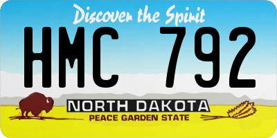 ND license plate HMC792