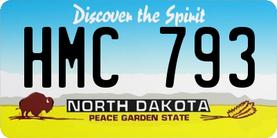 ND license plate HMC793