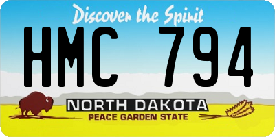 ND license plate HMC794